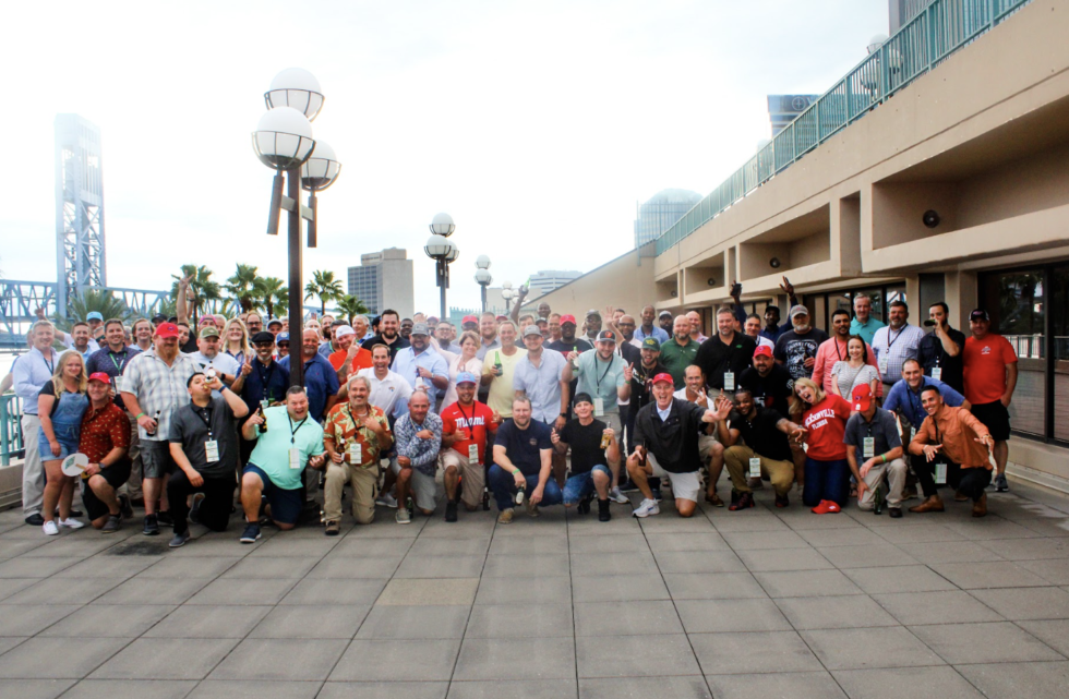 The entire leadership team at the leadership retreat