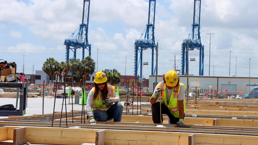 Miller Electric workers on a Toyota building.