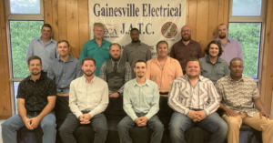 Group of electrician graduates