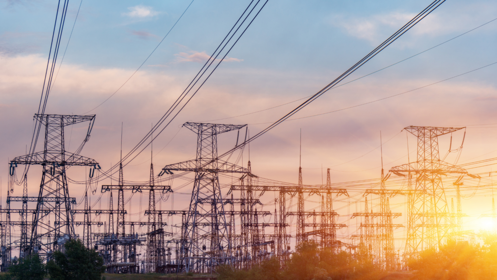 Rows of power lines